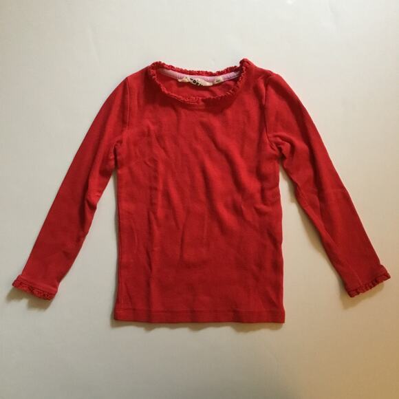 Mini Boden red lace trim ribbed top - Picture 2 of 5